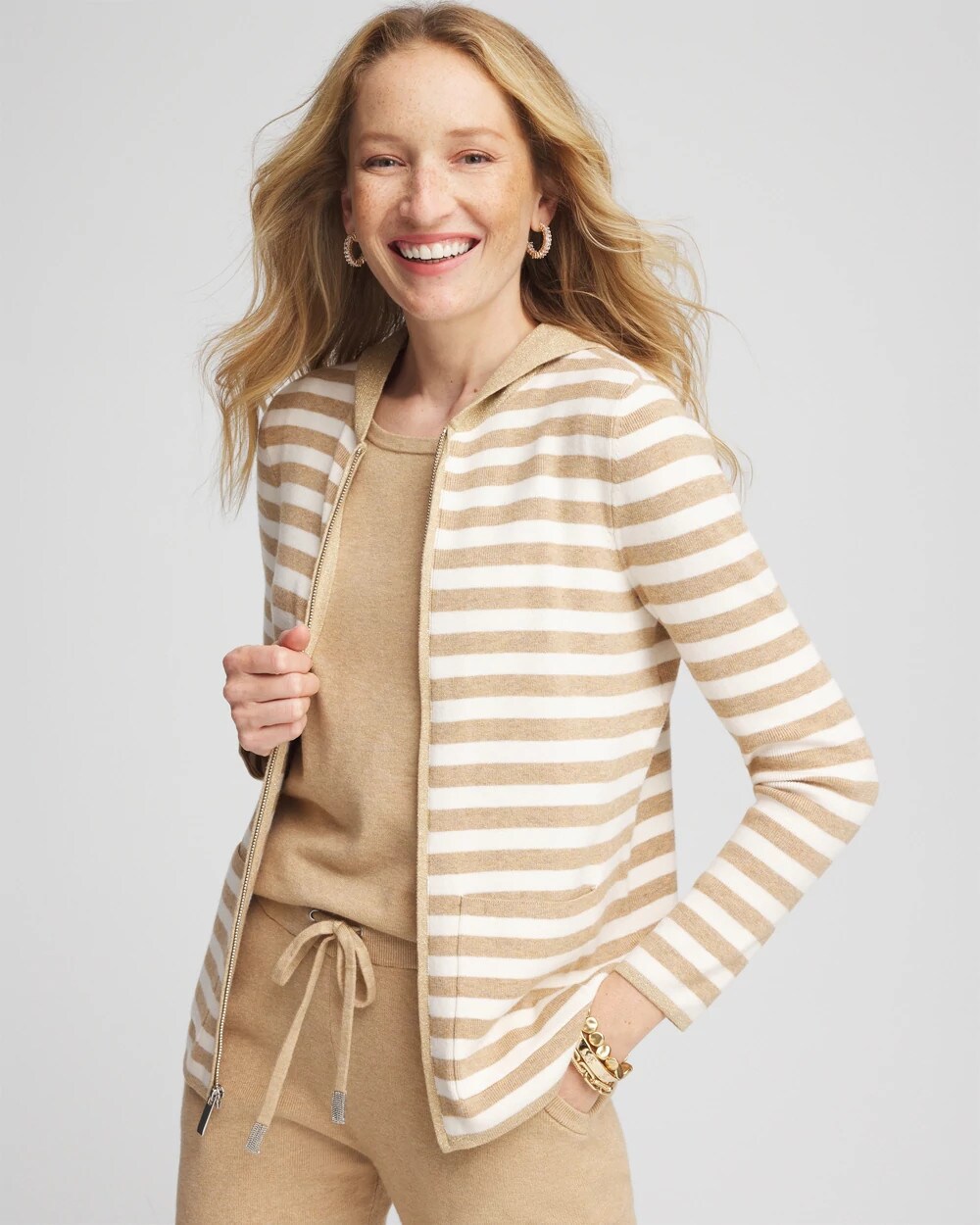 Zenergy® Luxe Striped Hooded Cardigan | Chico's